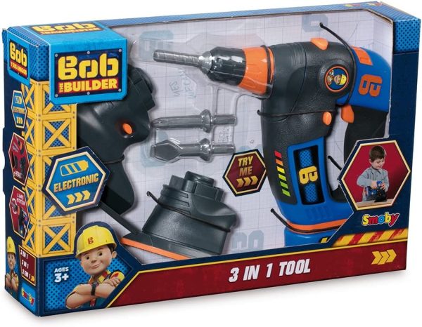 Bob the Builder Set de herramientas 3 en 1 con funciones electrónicas (Smoby 360132)