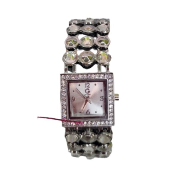 Guess. Reloj analógico mujer. Plateado piedras