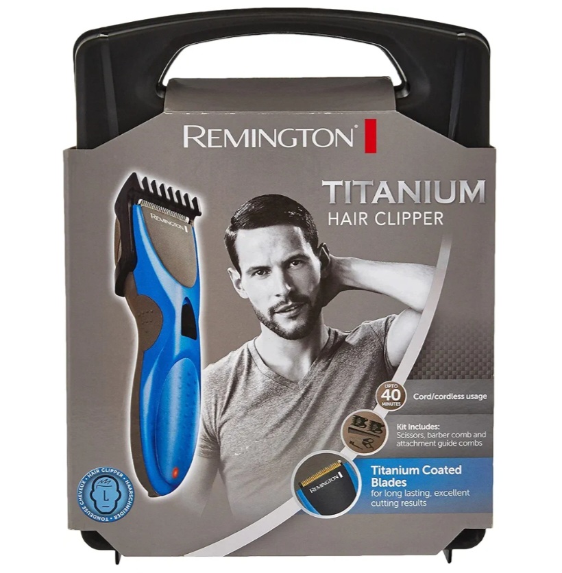Cortapelo Remington HC335 con cuchillas de titanio y maletín de accesorios.